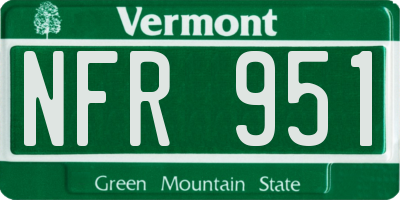 VT license plate NFR951