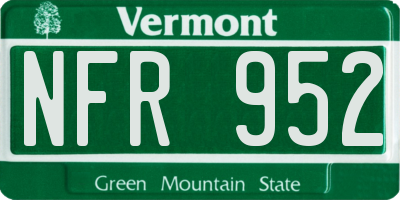 VT license plate NFR952