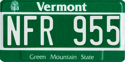 VT license plate NFR955