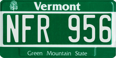 VT license plate NFR956