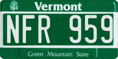 VT license plate NFR959