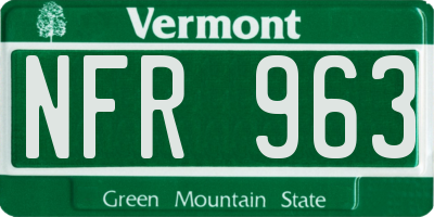 VT license plate NFR963