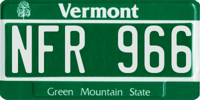 VT license plate NFR966