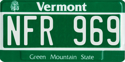 VT license plate NFR969