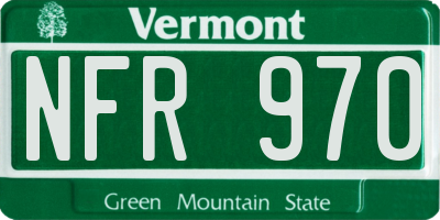VT license plate NFR970