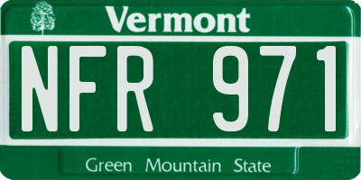 VT license plate NFR971