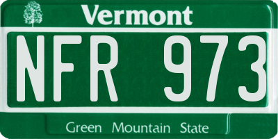 VT license plate NFR973