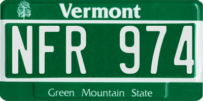 VT license plate NFR974