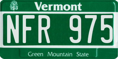VT license plate NFR975