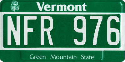 VT license plate NFR976