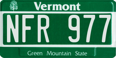 VT license plate NFR977