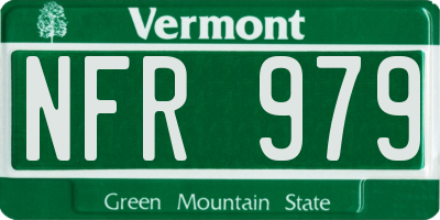 VT license plate NFR979