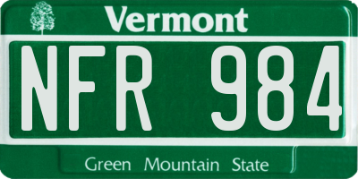 VT license plate NFR984