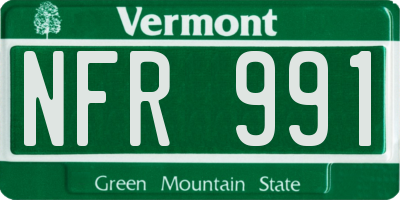 VT license plate NFR991