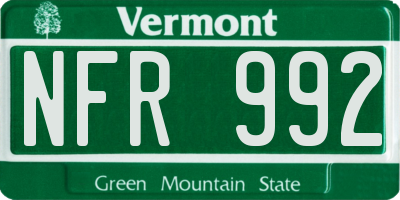 VT license plate NFR992