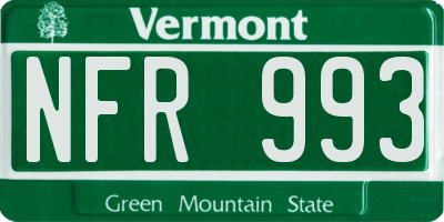 VT license plate NFR993