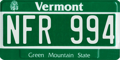 VT license plate NFR994