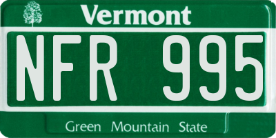 VT license plate NFR995