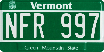 VT license plate NFR997