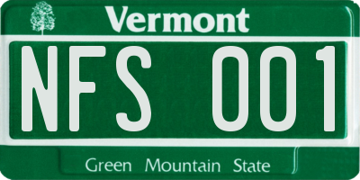 VT license plate NFS001