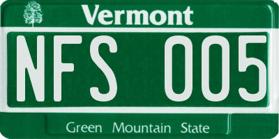 VT license plate NFS005