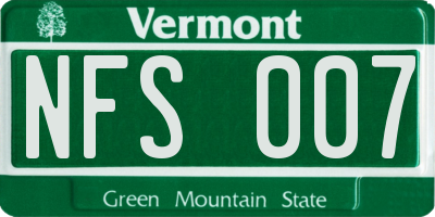 VT license plate NFS007