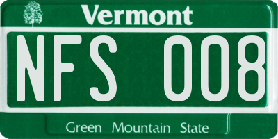 VT license plate NFS008