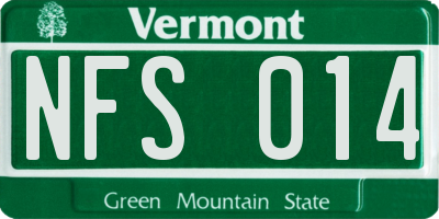 VT license plate NFS014