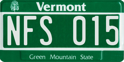 VT license plate NFS015