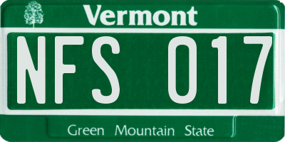 VT license plate NFS017