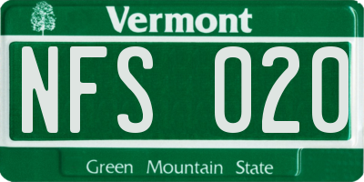 VT license plate NFS020