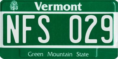 VT license plate NFS029