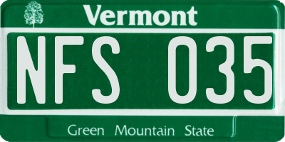 VT license plate NFS035