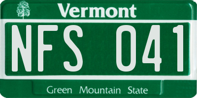 VT license plate NFS041