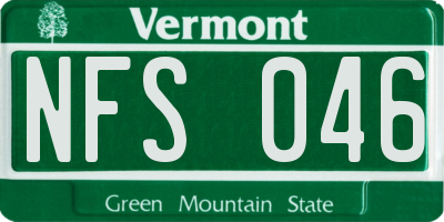 VT license plate NFS046