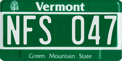 VT license plate NFS047