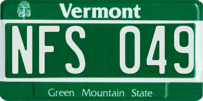 VT license plate NFS049