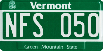 VT license plate NFS050