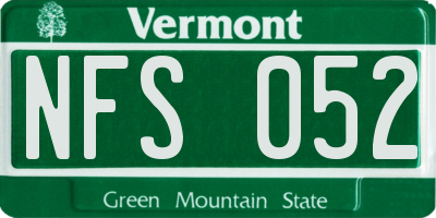 VT license plate NFS052