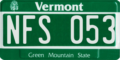VT license plate NFS053
