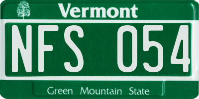 VT license plate NFS054