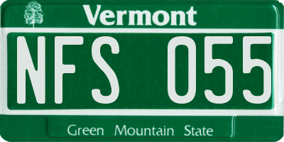 VT license plate NFS055