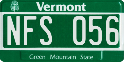 VT license plate NFS056
