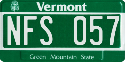 VT license plate NFS057