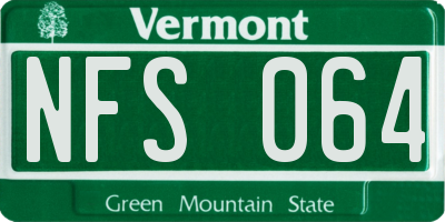 VT license plate NFS064