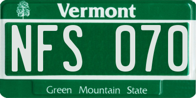 VT license plate NFS070