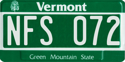 VT license plate NFS072