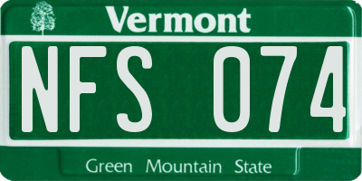 VT license plate NFS074