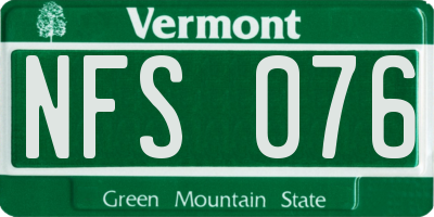 VT license plate NFS076