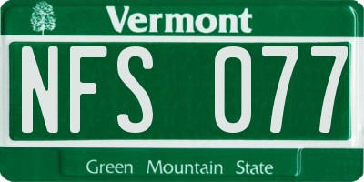 VT license plate NFS077